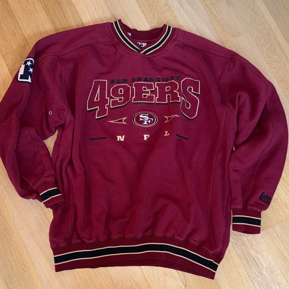 Lee Maroon San Francisco 49ers Embroidered Crewneck Sweatshirt
